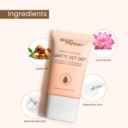 Earth Rhythm Matte Set Go Foundation with SPF 30, Pa++++ | Hyaluronic Acid, Niacinamide Acid, Jojoba Oil & Lotus Extract | Smooth Finish, Sun Protect & super Hydrating | Tan Tawny – 30ml