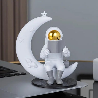 Street27® Cute Outer Space Astronaut Figurine Action Figure Toys Statue for Showpiece Home Living Room Decor Office Desktop Decoration Car Dashboard, Kids Birthday Party Gift, Resin