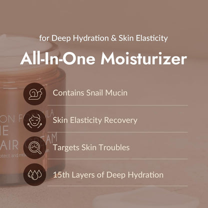 MIZON All in One Snail Repair Cream, Snail Line, Face Moisturizer, Snail Mucin Extract, Wrinkle Care, Blemish Care, Without Stickiness, Korean Skincare (35ml/1.18oz)