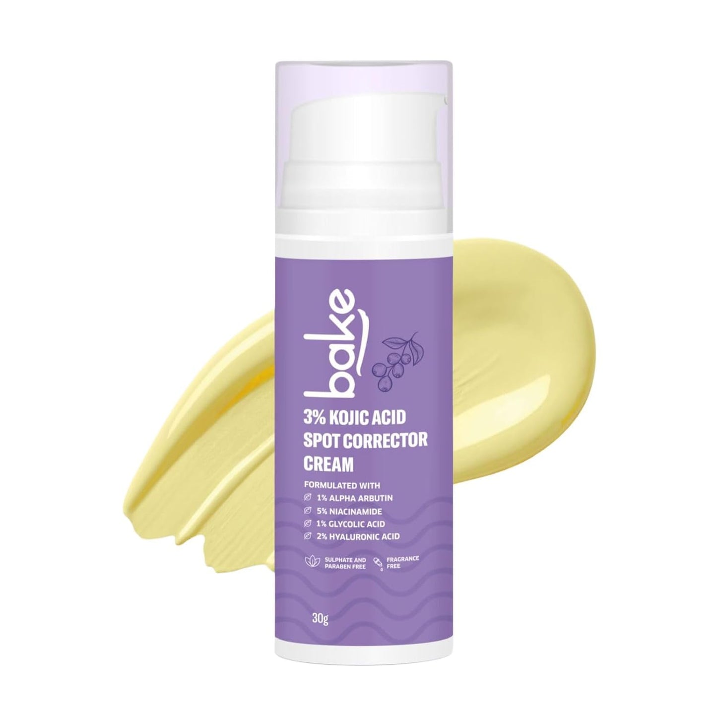 BAKE 3% Kojic Acid Spot Corrector Cream with Alpha Arbutin for Pigmentation, Dark Spots, Under Eye Circles & Even Skin Tone – 30g