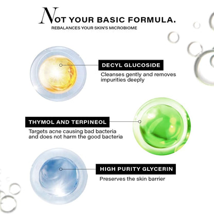 Diagram of skincare product ingredients with labels on a white background