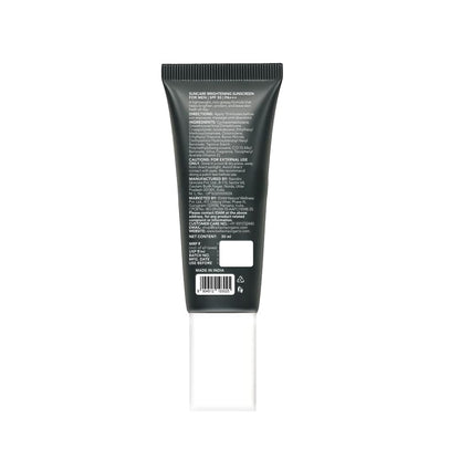Black tube with text on a white background