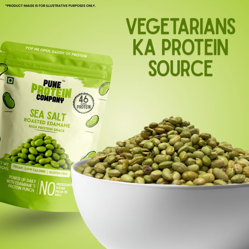 Sea Salt Roasted Edamame Beans (100g) | 46g High Plant Protein Per 100g | Diet for Everyday Nutrition & Well-being | Vegan, Gluten Free, Low Calorie Crunchy Savoury Healthy Snack
