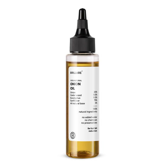 Brillare 20% Onion Hair Oil for Hair Fall Reduction with Goodness of Cedar Wood & Sunflower | Visible Hair Fall Reduction in 15 Days
