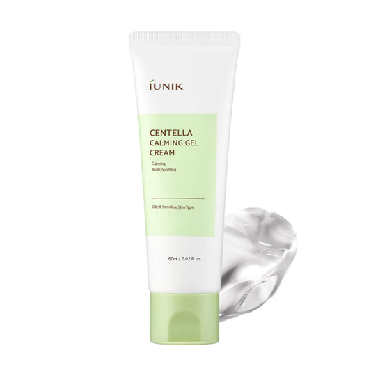 iUNIK Centella Calming Gel Cream Vegan Non-Sticky Face Moisturizer Acne-Prone Sensitive Oily Dry Skin Hydrating Plant-Based - Centella 70% Tea Tree Water 10% Rosacea Breakout Blemish Korean Skincare