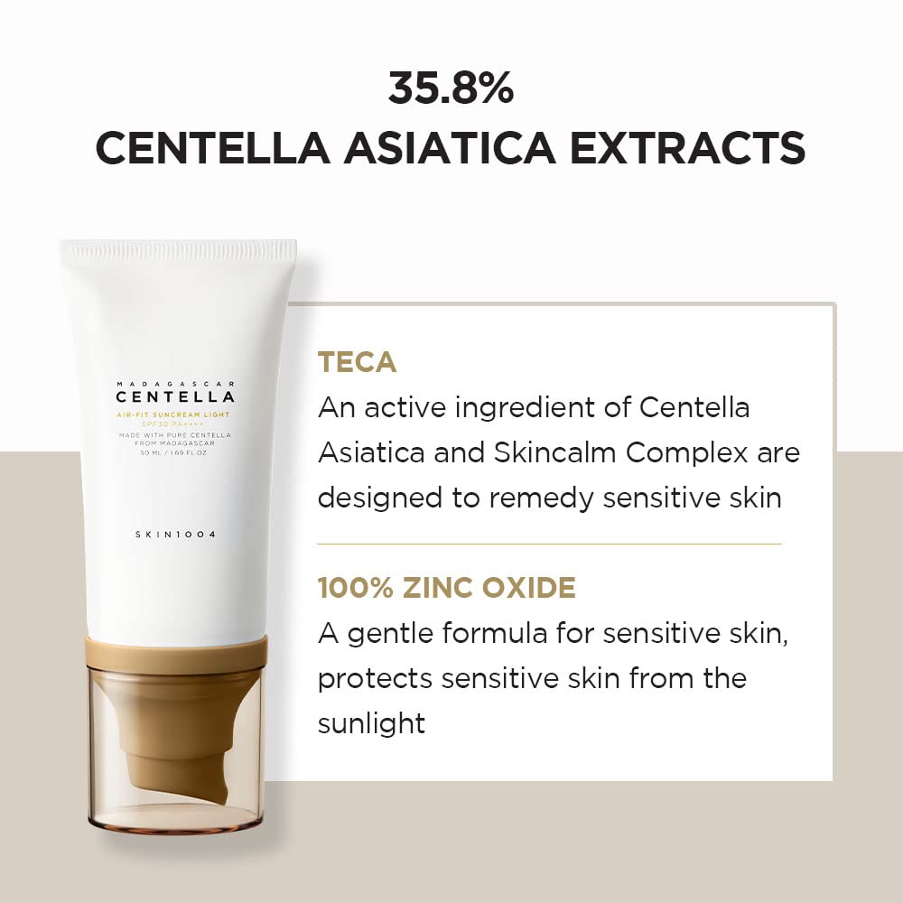 SKIN1004 Centella Air-Fit Suncream SPF30+ PA++++ 50ml - Lightweight Physical Sunscreen for All Skin Types