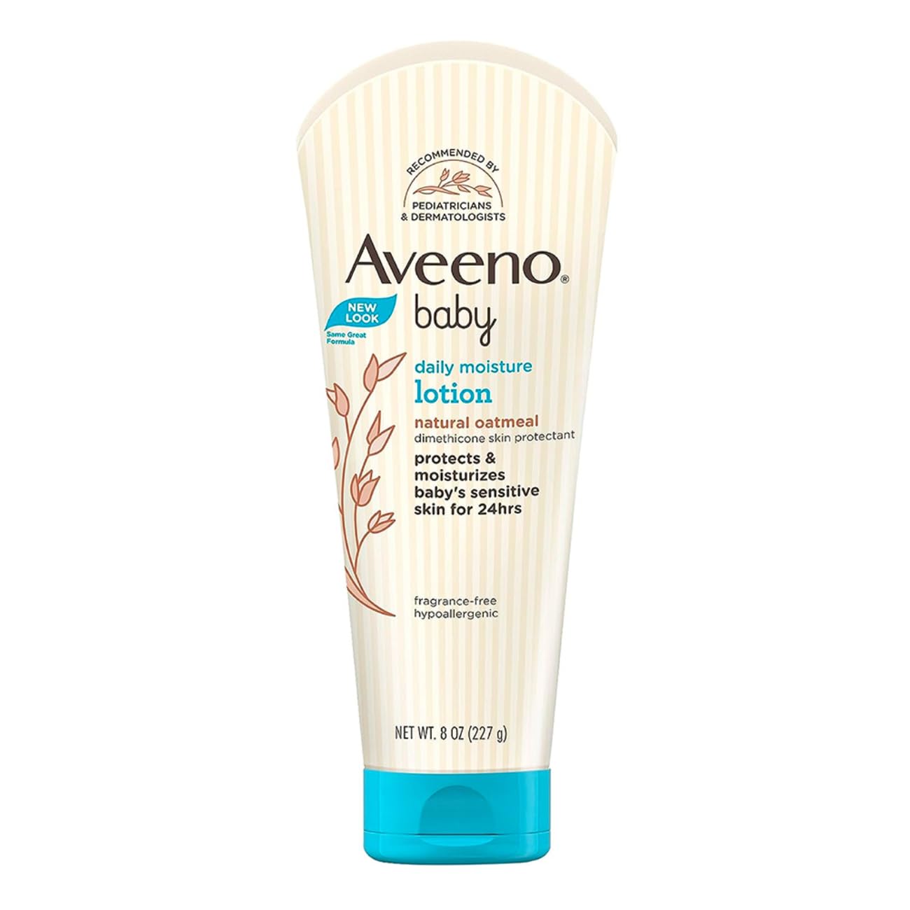 Aveeno Baby Daily Moisturising Lotion (227g) | Natural Oatmeal | For Delicate & Sensitive Skin | Protects & Moisturizes Baby's Skin for 24 Hours | Fragrance-Free & Hypoallergenic | Recommended by US Pediatricians