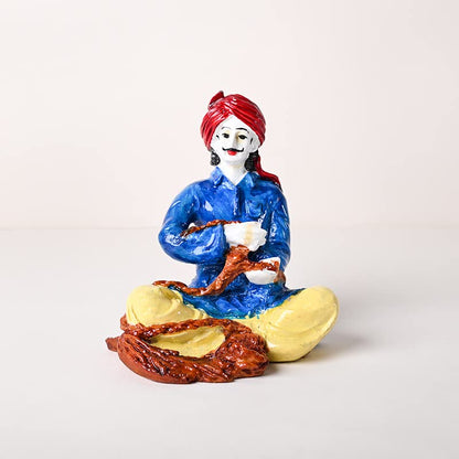 Decorative Rajasthani Village Couple Showpiece Figurine Idol Set for Living Room, Bedroom, Table Desk, Office/Home Decoration