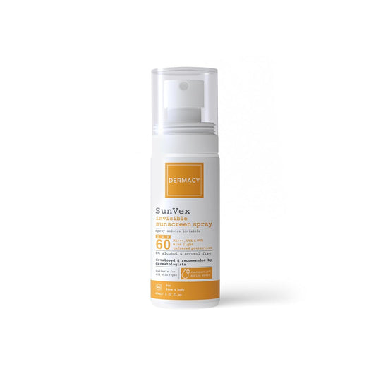 Dermacy Sunvex Invisible Sunscreen Spray | SPF 60 PA+++ | UVA & UVB Protection | Suitable For All Skin Types | For Women and Men| 60ml