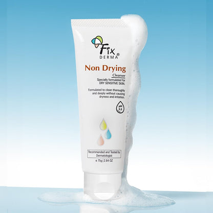 Fixderma Non Drying Cleanser, soap-free & pH Balanced cleanser, Pore-Refining, Dermatologist tested, Face Exfoliator, Non-comedogenic & Non-irritating skin cleanser - 75g