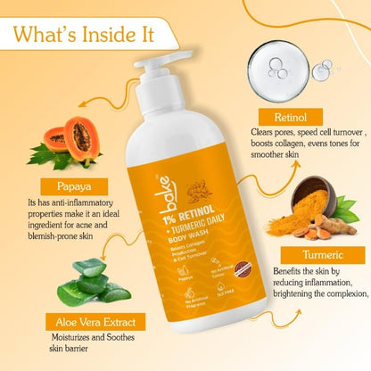 BAKE 1% Retinol & Ceramide Body Wash for Anti Aging | Boosts Collagen Production, Increases Skin Elasticity & Reduce Fine Lines & Wrinkles | For Women & Men | 250ml