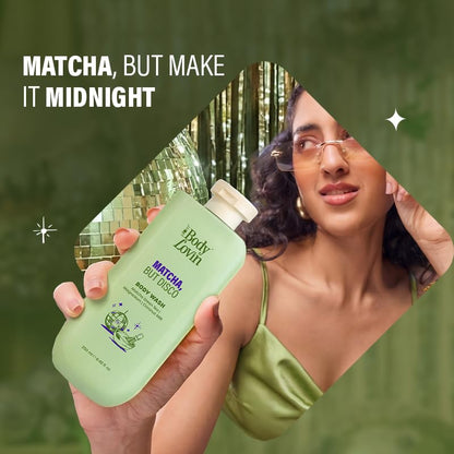 Plum BodyLovin’ Matcha, But Disco Body Wash | Calming & Smoothening Shower Gel | Match Green Tea, Magnesium & Coconut Milk | Lactonic Matcha Fragrance | 250 ml