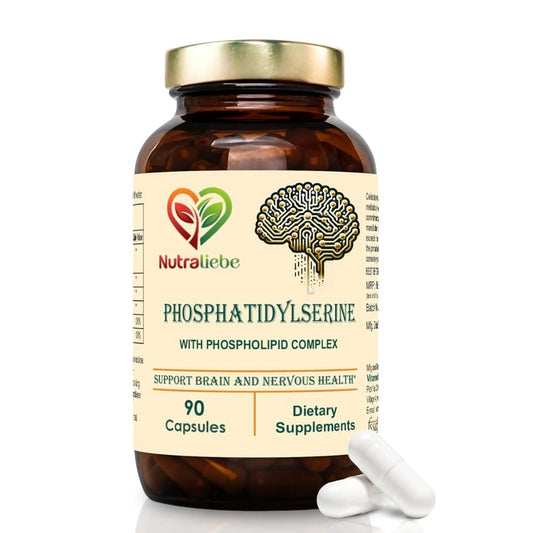 Nutraliebe Phosphatidylcholine & Phosphatidylserine Complex - Brain & Cognitive Support with Vitamin B12 & B6, 90 Capsules