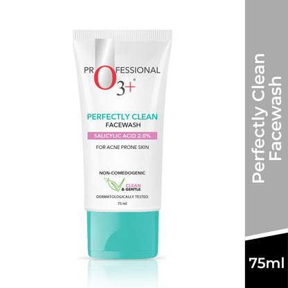 O3+ Perfectly Clean Face Wash With Salicylic Acid 2% For Acne Prone Skin | 75ml