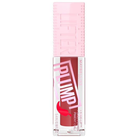 Maybelline New York Lifter Plump, Plumping Lip Gloss, Hot Chili | 30% Instantly Plumper Look