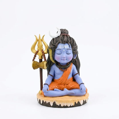 Shivji Idol for Car Dashboard, Home Temple & Office Desk | Compact Resin Mahadev Murti for Puja Room, Table Decor & Spiritual Gift | Small Lord Shiva Statue (Mahadev Mini Statue)