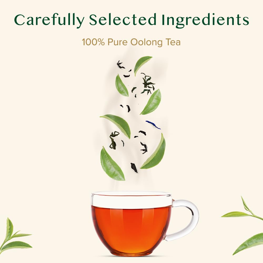 VAHDAM, High Mountain Oolong Tea Bags (15 Count) Non-GMO, Gluten-Free | Naturally High Grown Oolong Tea Leaves - Light & Floral | Individually Wrapped Pyramid Tea Bags | Direct from Source