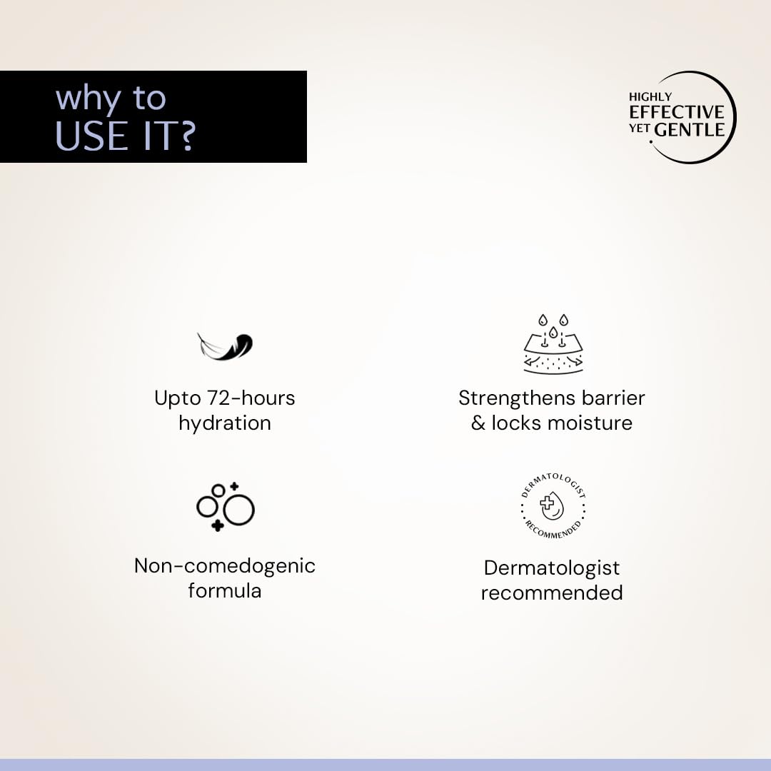 List of reasons to use a skincare product on a beige background