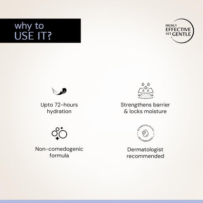 List of reasons to use a skincare product on a beige background