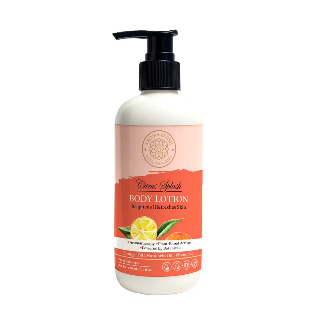 Body lotion bottle with a pump on a white background