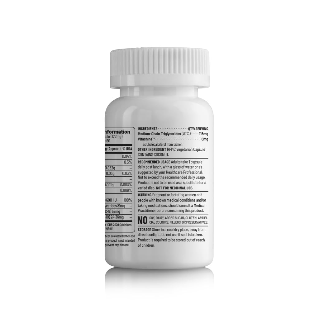 Zephivo Unived Basics Plant-Based Vegan Vitamin D3 from Lichen, 600 I.U. for Bone, Cognitive, Immune Health, 60 Vegan Capsules, One Daily (2 month supply)
