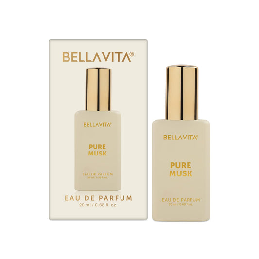 BELLAVITA Pure Musk | Long Lasting EDP | 20ml | Perfume for Man | with Lily of the Valley, Sandalwood and Tonka | Premium, Woody, Musly, Floral Unisex Fragrance for Man and Woman