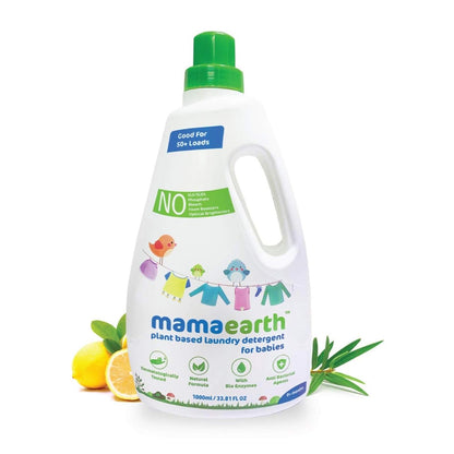 Mamaearth Plant Based Laundry Detergent For Babies - 1 L | Infused with Neem Extract and Lime Citrus Acid | Liquid Formula, Removes Tough Stains, Eliminates Odor