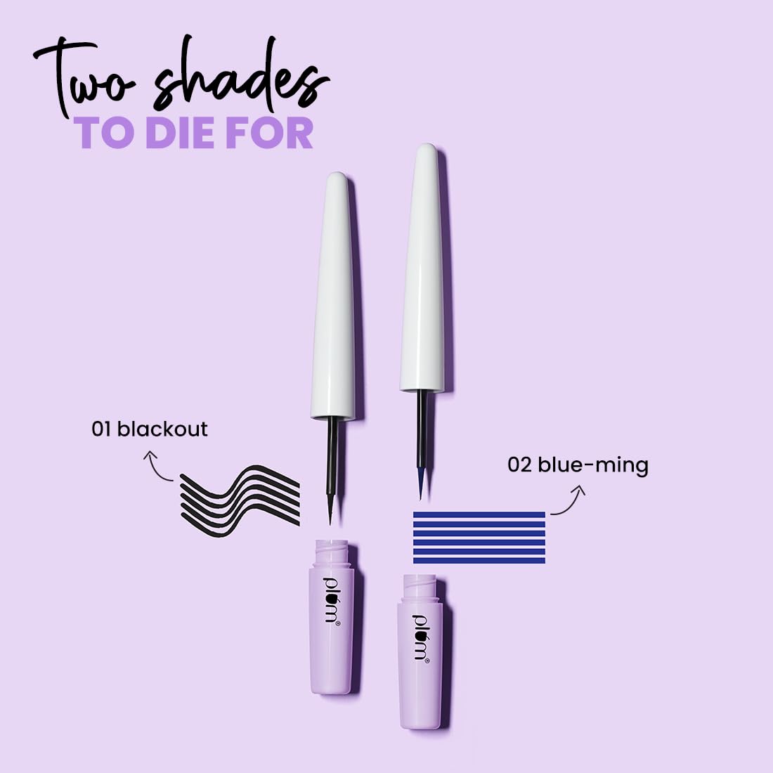 Plum Lash Serum Eyeliner | Clinically Proven To Boost Lash Growth | Intensely Pigmented | Matte Finish | Smudge-Proof | 02 Blue-ming