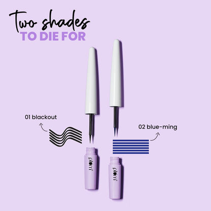 Plum Lash Serum Eyeliner | Clinically Proven To Boost Lash Growth | Intensely Pigmented | Matte Finish | Smudge-Proof | 02 Blue-ming