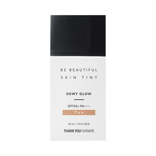 THANKYOU FARMER Be Beautiful Skin Tint (Tan) 3-in-1 Hydrating Tinted Moisturizer, Primer & SPF50+ Sun Protection, Lightweight Daily Base Makeup, Natural Sheer Coverage, Even Skin Tone, Breathable, Dewy Finish for All Skin Types (50ml)