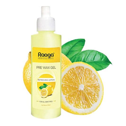 Raaga Professional Pre Wax Gel with Refreshing Lemon and Cocoa Butter for All Skin Types | Prepares Skin for Waxing and Smoother Hair Removal (250 ml)