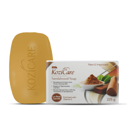 Kozicare Kojic Acid Soap & Glutathione Soap | Sandal | Body Tan Removal & Detan | Sandalwood Ghar Ka | Natural | Combo Offers 75g- Pack of 3