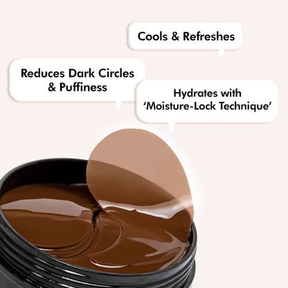 mCaffeine Coffee Hydrogel Under Eye Patches For Dark Circles & Puffiness Reduction |Winter Eye Care Routine | Eye Patch with Caffeine & Hyaluronic Acid | Moisture-Lock Technique For 2X Hydration - 30 Pairs for both Women and Men | 90G