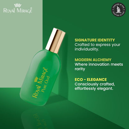Royal Mirage Pure Oud Eau De Cologne | Long-Lasting Unisex Perfume | Oud, Leather & Saffron Notes | Bold & Captivating Luxury Fragrance | Exotic & Sophisticated Scent | Gift for Men & Women | 120ml