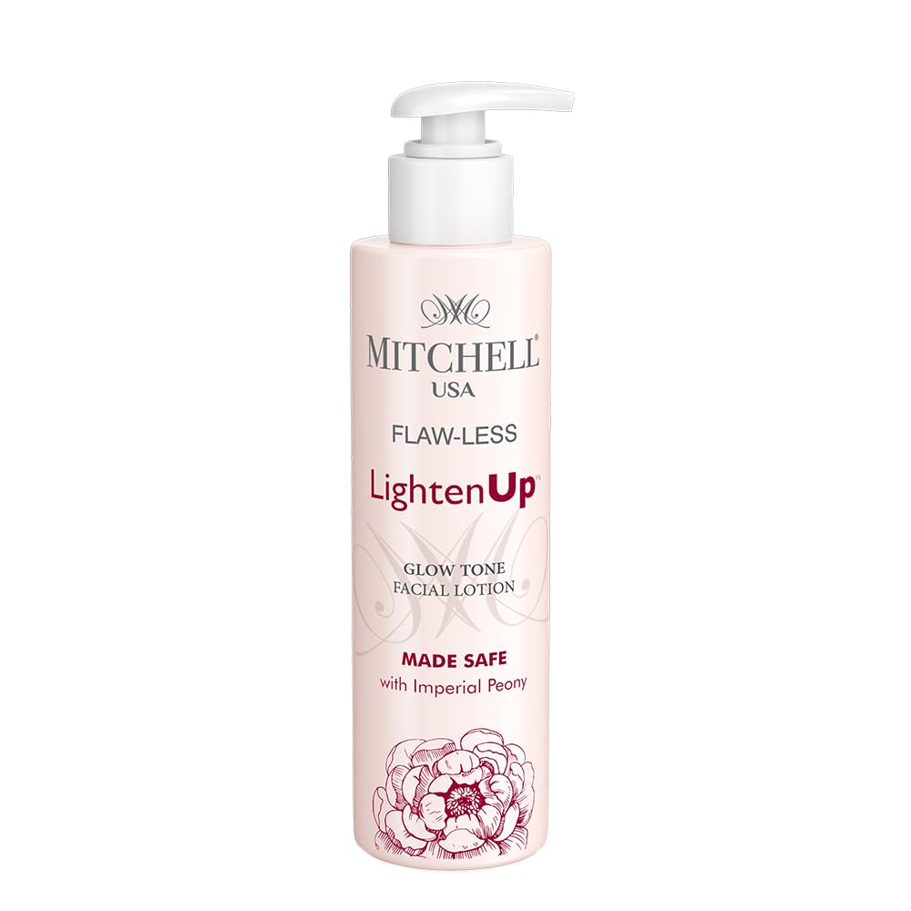 Mitchell USA Flawless Lighten Up Glow toner | hydrating face toner with imperial peony petal, alpha arbutin and vitamin E | Korean-inspired pore tightening and brightening toner for glowing skin | for women and men | 100 ml
