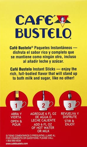 Café Bustelo Espresso Style Dark Roast Instant Coffee, 6 Count Single Serve Packets