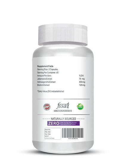 Supplement bottle with label on a white background