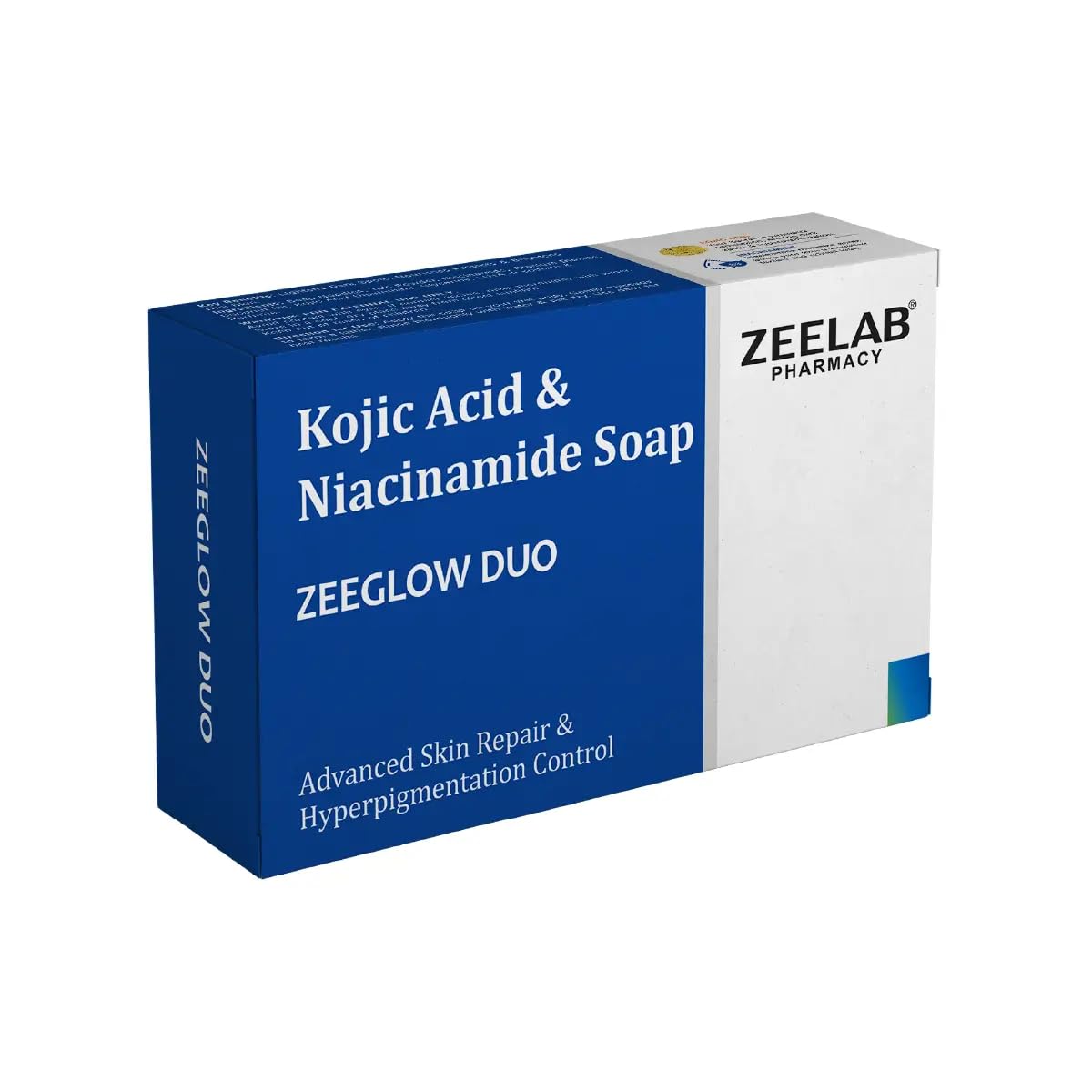 Box of Kojic Acid & Niacinamide Soap by Zeelab Pharmacy on a white background