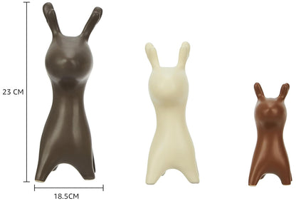 Home Décor Elk Family Matte Finish Ceramic Figurines - (Set of 3, Matte Brown)