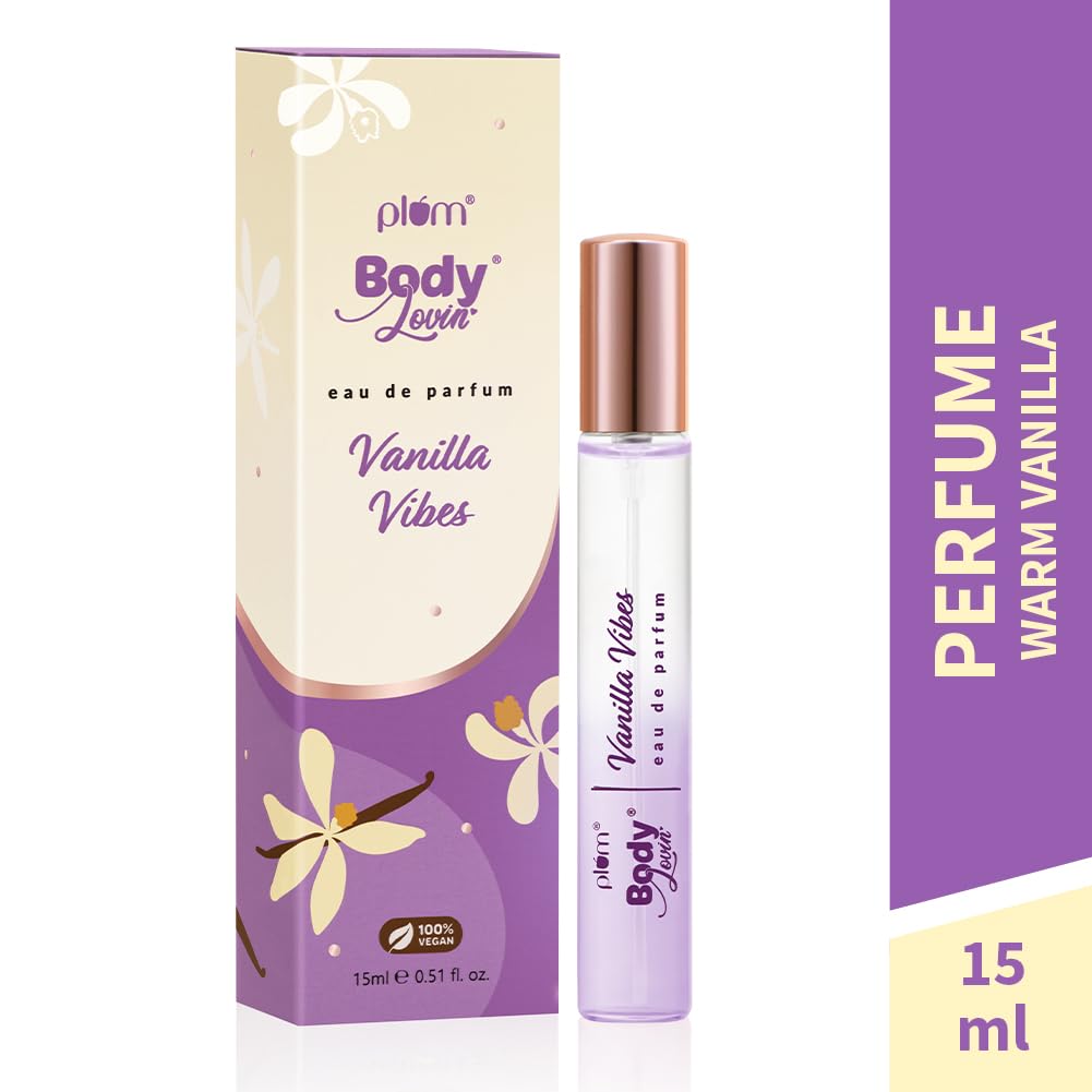 Plum BodyLovin' Vanilla Vibes Perfume | Long Lasting & Premium Warm Fragrance | Luxury Perfume For Women | Sweet, Warm & Irresistible Notes of Vanilla | Travel Friendly | High On Fun | 15ml