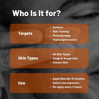 HIVADO Men’s Sunscreen Moisturiser SPF 50 PA++++ 50ml | No White Cast | Lightweight, Non-Greasy Hydrating & Brightening Formula | UVA + UVB Broad Spectrum Sun Protection | With Mimiskin™ | For All Skin Types