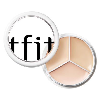 TFIT Cover Up Pro Concealer - Triple Palette | High-Pigmented, Full Coverage & Crease-Proof | Korean Concealer for Dark Circles, Redness & Blemishes (00 Light, 15g)