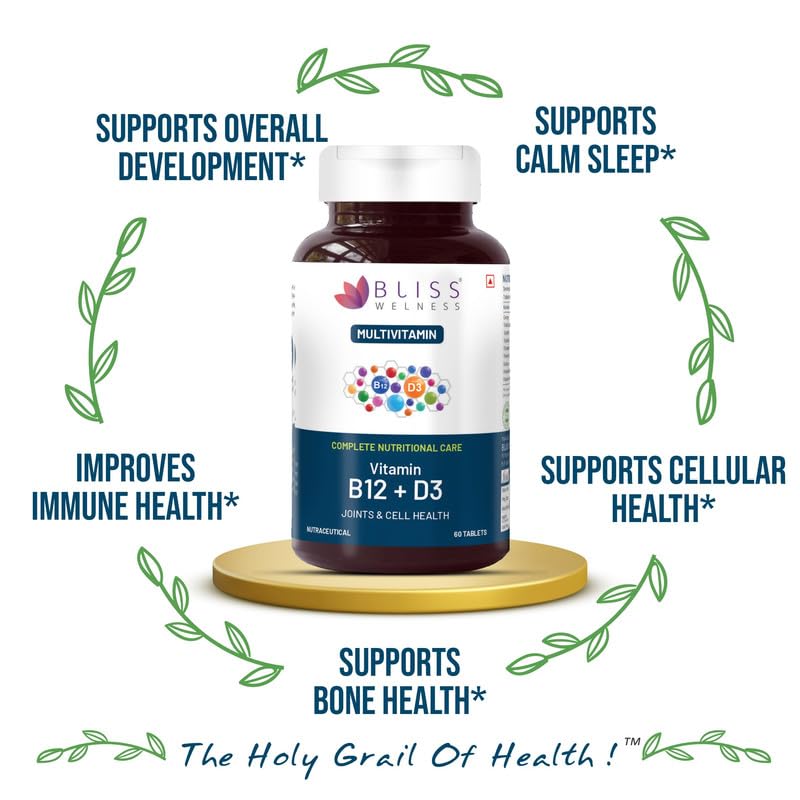 Bliss Welness VitaBliss B12+D3 Multivitamin - 60 Tablets