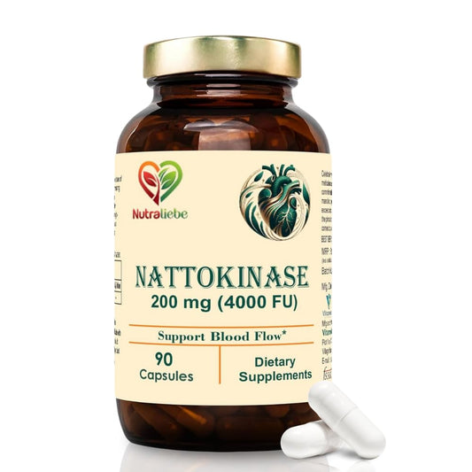 Nutraliebe Nattokinase 200mg with 4000 FU - Supports Circulatory Health, 90 Vegan Capsules