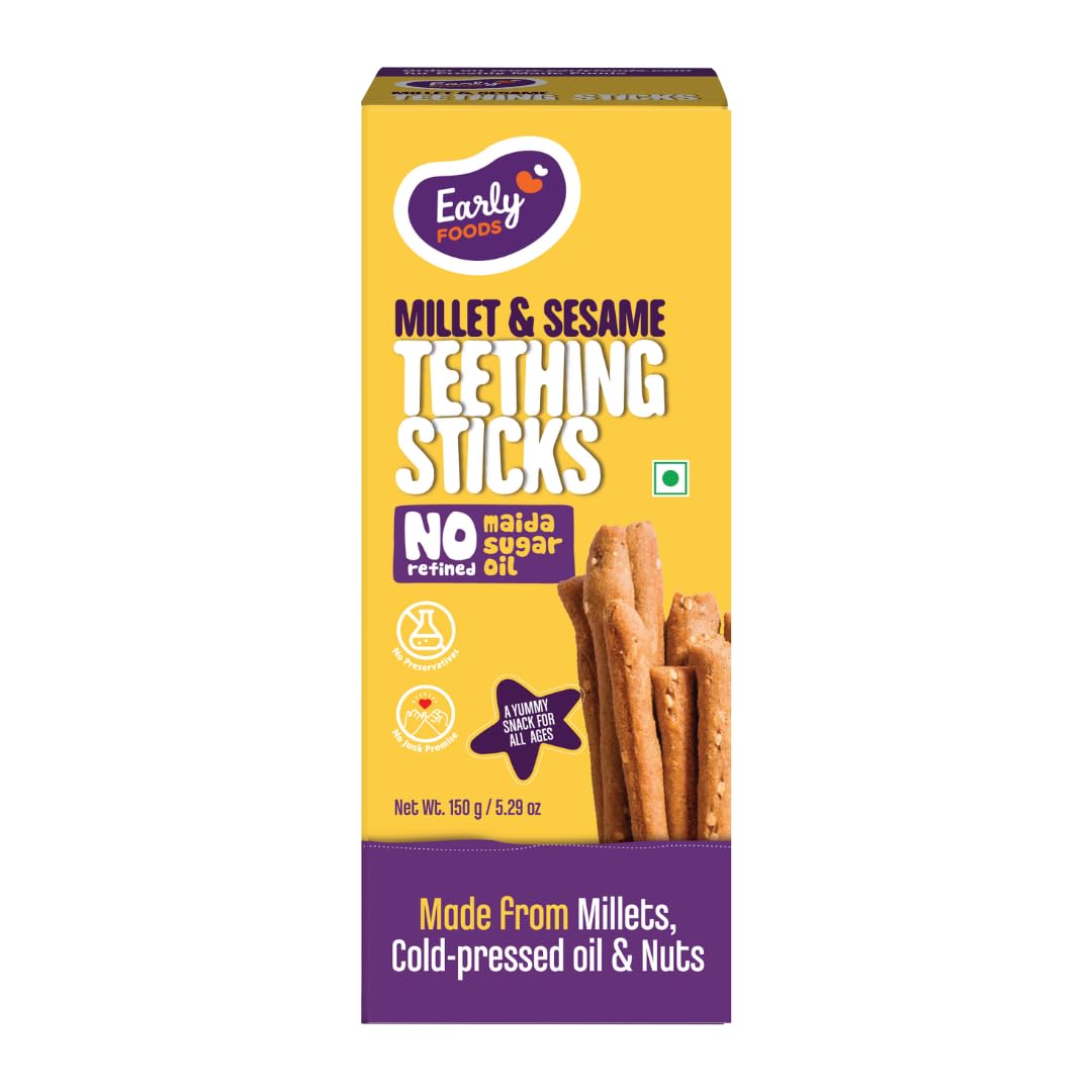 Early Foods - Millet & Sesame Teething Sticks 150 gms | Food Teether