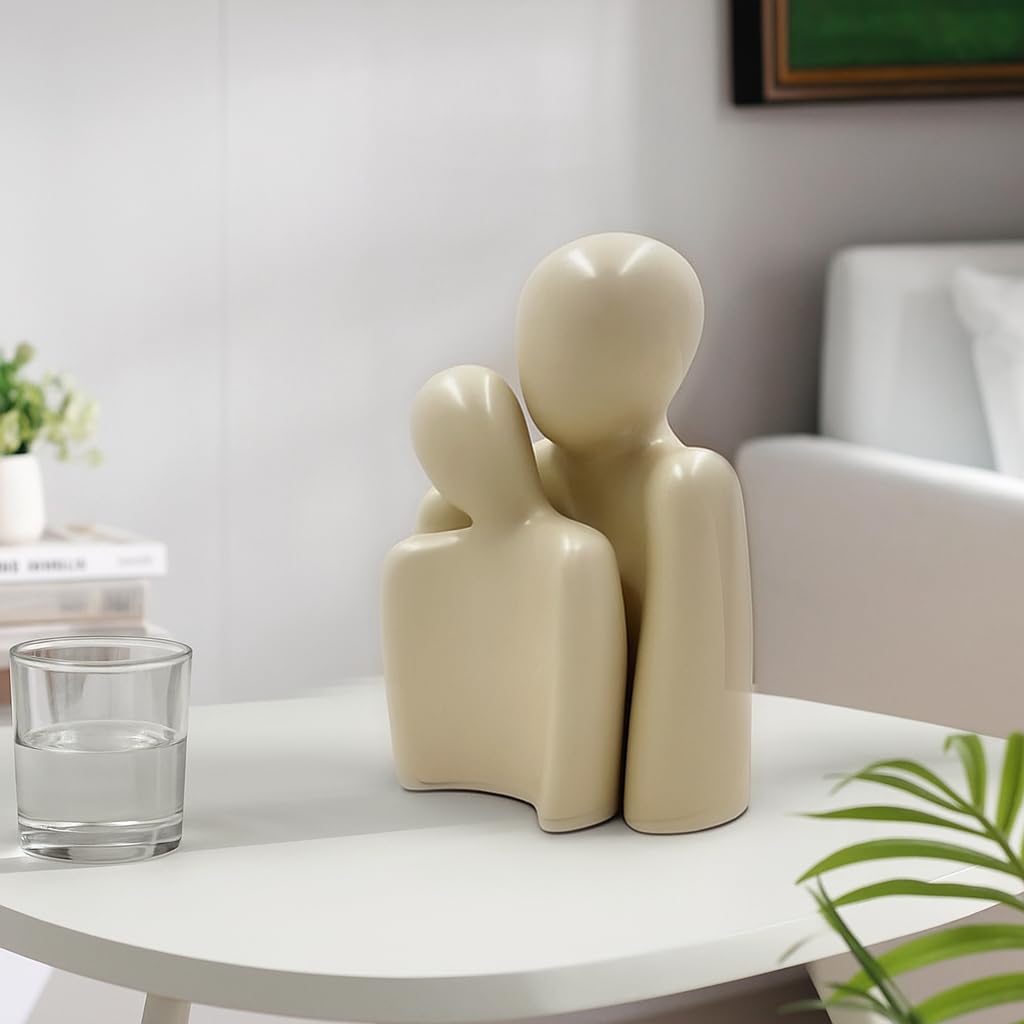 CraftVatika Romantic Couple Statue Home Decoration Items for Living Room, Modern Abstract Couple Sculpture Set, Valentine Gift for Girlfriend Boyfriend Husband Wife Her Him, Table Decor Home