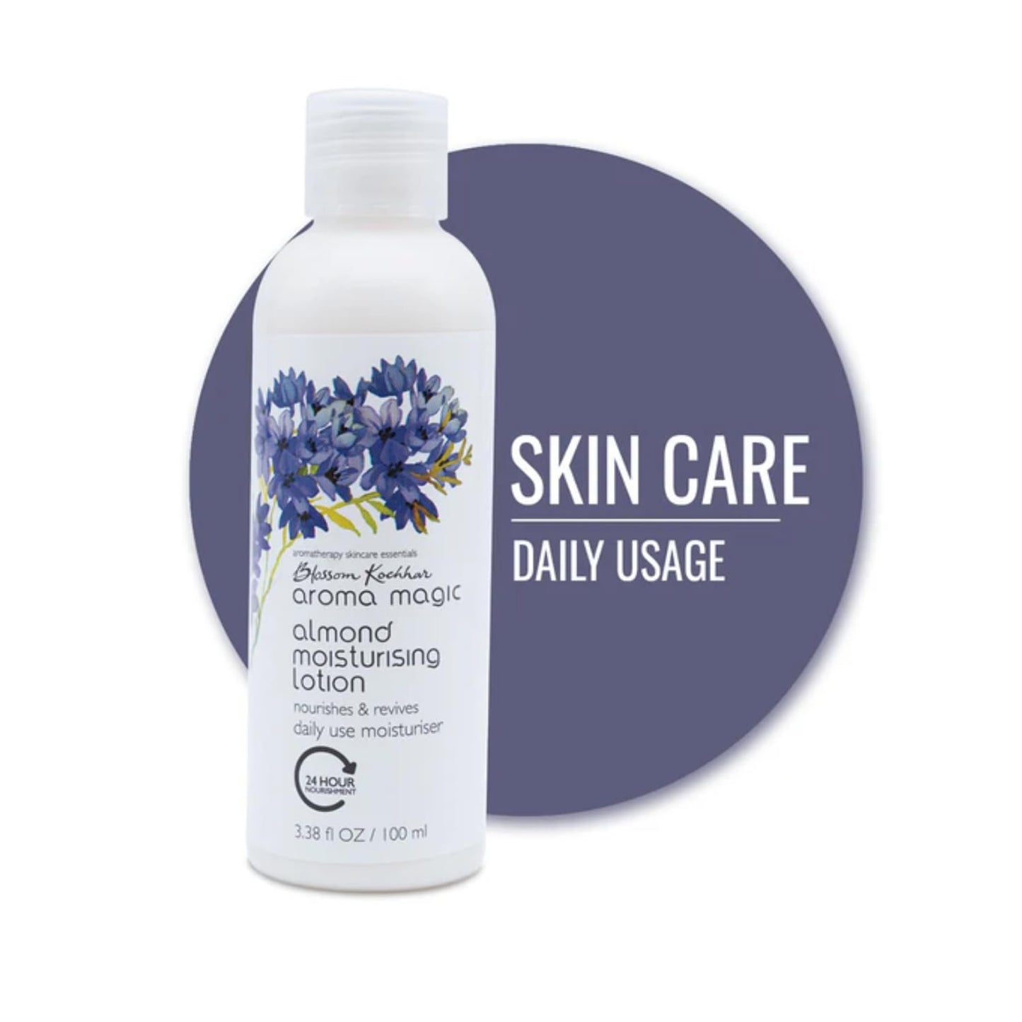Aroma Magic Almond Moisturising Lotion SPF 15| for 24H nourishment |Moisturizes & revives skin| lotus leaf extracts, jojoba oils, geranium & rose essential oils| Daily Use for Dry Skin - 100ml