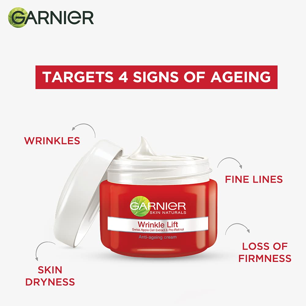 Garnier Skin Naturals, Anti-Ageing Cream, Moisturizing, Forming & Smoothing, Wrinkle Lift, 40 g