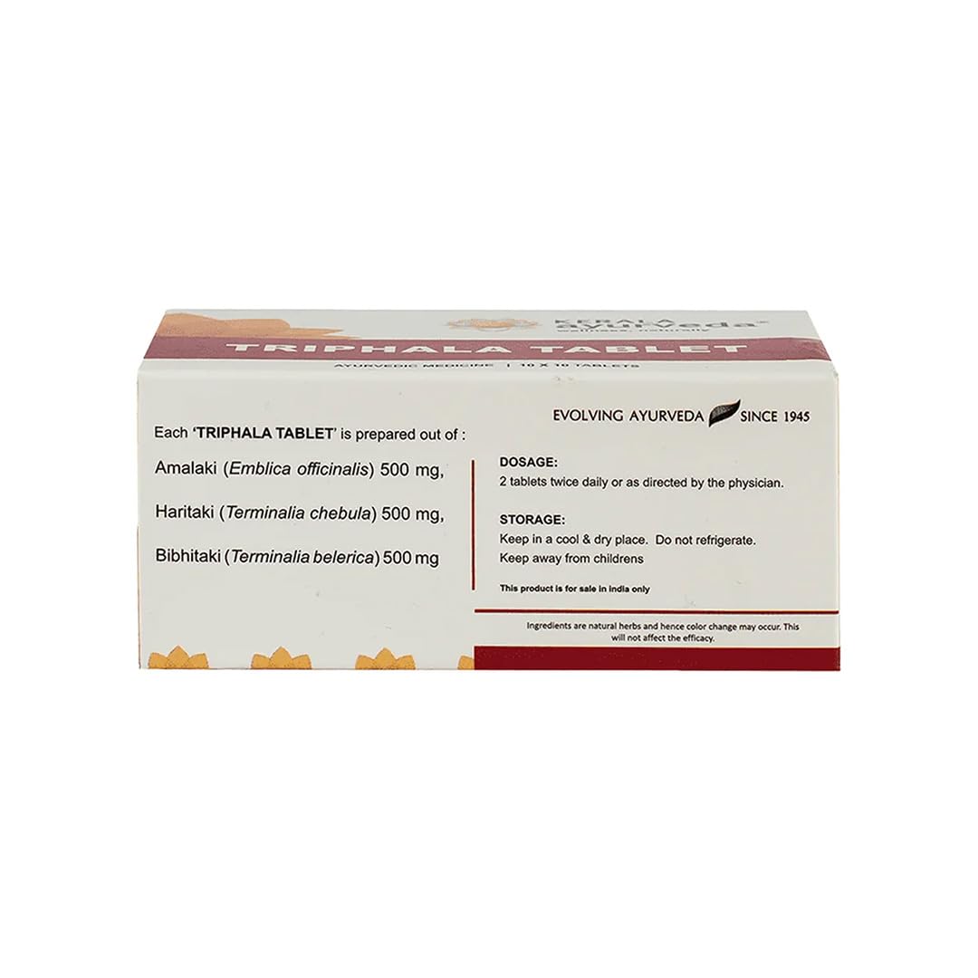 Kerala Ayurveda Triphala Churna Tablets | Ayurvedic Gut Health & Constipation Relief | Amla, Haritaki, Bibhitaki for Digestion & Bloating | 1000 Tablets