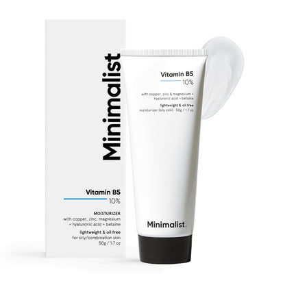 Minimalist Dehydrated Skin Moisturizer with 10% Vitamin B5 for Oily & Acne-Prone Skin | Oil-Free Hydration & Lightweight Gel Formula for Damaged Barrier Repair | Fast-Absorbing & Non-Sticky Lightweight Winter Cream | 50 grams